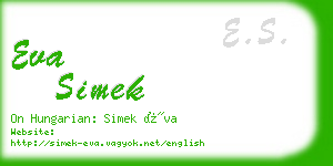 eva simek business card